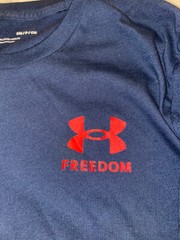 Under Armour Men’s Small UA Blue New Freedom Flag T-Shirt NWOT!
