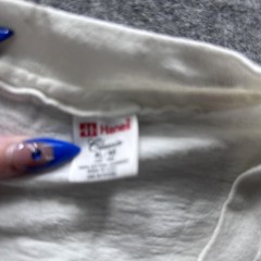 Vintage Shirt Mens L White Plain Crew Neck Tee Classic Basic Casual Undershirt