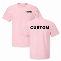 Custom Text T-Shirt Personalized Name Logo Men’s Crew Neck Tee S-5XL LOT