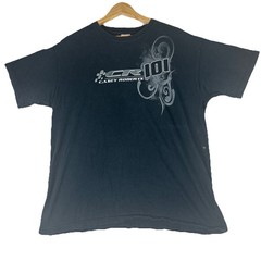 Vintage Y2K Casey Roberts 101 Two Sided Graphic Racing Tee Size L Black