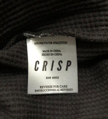 Crisp Mens Medium Brown Short Sleeve Thermal Tee T Shirt New NWOT