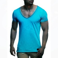 2026 New Men’s T Shirt Fashion Chicken Heart V Collar Recreation.