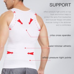 Mens Body Shaper Slimming Shirt Tummy Vest Compression Muscle Tank Top Shapewear
