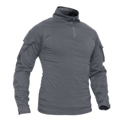 Mens Tactical T-Shirt Long Sleeve Casual Work Rip-Stop Outdoor Hiking Sport Tops