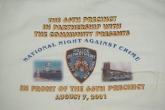 Vtg NYPD 66th Precinct 7/7 2001 National Night Against Crime T-Shirt Mens Size L
