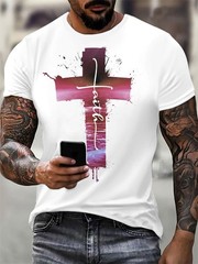Christian Mens Clothing T Shirts Oversized T Shirt Gothic Jesus Christ Cross 3D