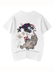 Niepce Men’s War of Beasts Embroidery Tee Japanese Streetwear T-Shirt