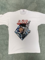 Vintage 🌟Punisher Marvel 1990 Men’s L White original fruit loom Graphic T mint
