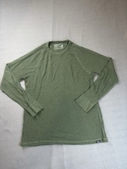 Faherty Shirt Mens Large Green Cloud Cotton Waffle Knit Thermal Long Sleeve