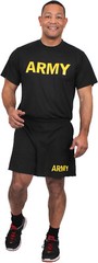 Black Performance Moisture Wicking US ARMY PT Training Workout APFU T-Shirt