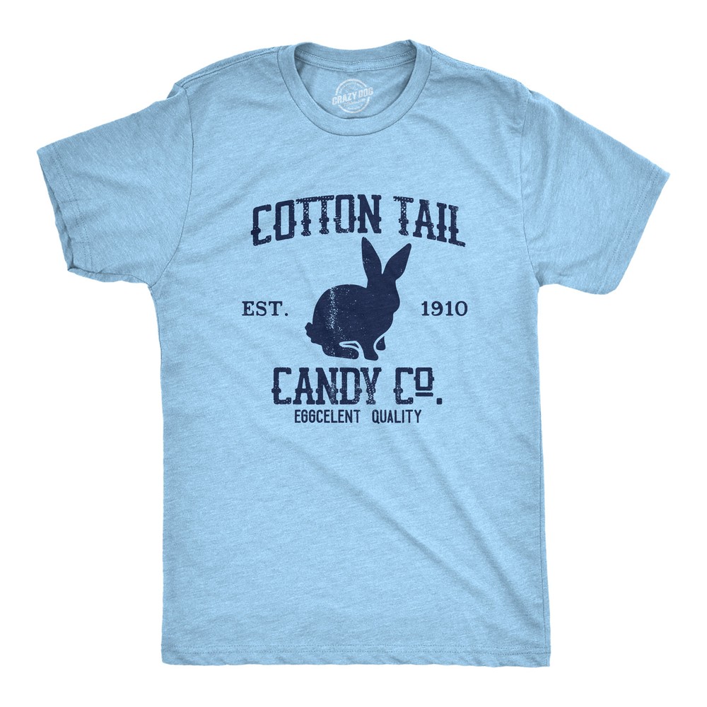Mens Cotton Tail Candy Co T Shirt Funny Easter Sunday Chocolate Bunny Rabbit Tee