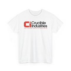 Crucible Industries Steelmaking Logo Graphic T-Shirt Rare Defunct Brand Tee