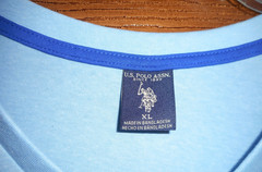 US Polo Assn Stretch Men’s Short Sleeve Tri-Blend Lt Blue T-Shirt XL 9882-EUC!