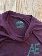 Long Sleeve mens tshirt top Burgundy gray heathered no side seam color block