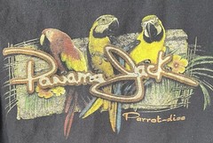 Panama Jack Logo Parrot-dise Navy T-Shirt L 100% Cotton Well Broken In