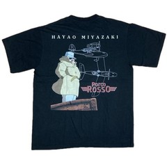 Porco Rosso Studio Ghibli Graphic Anime Movie T-Shirt XL Black