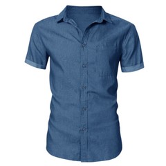 Mens Leisure Outdoor Shirt Short Sleeved Classic Comfort Summer Short Shirt