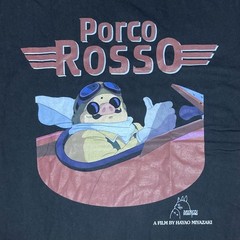 Porco Rosso Studio Ghibli Graphic Anime Movie T-Shirt XL Black