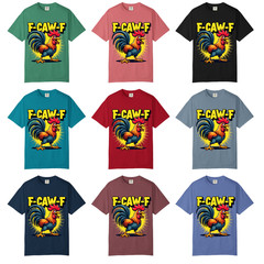 F-CAW-F Angry Rooster T Shirt, Comfort Colors T Shirt, Unisex Streetwear Tee