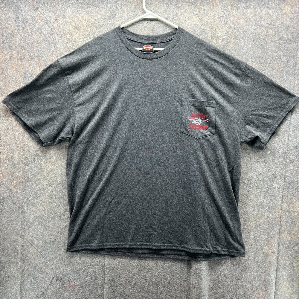 Harley Davidson Shirt Men 3XL Heater Gray Cotton Motorcycle Crewneck 2017 Biker
