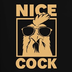 Nice Cock Funny Rooster Sunglasses Farm Gift Retro Mens T-Shirt