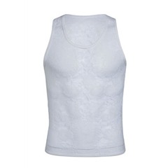 Mens Gym Tops Tank Top Vest Undershirts Lace T Shirt Floral Sleeveless Sexy