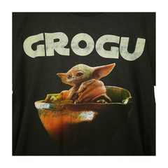 Star Wars Mandalorian Grogu Graphic T-Shirt Sz Large Dark Gray Mad Engine