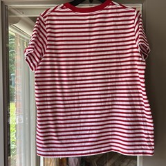 Keith Haring SPRZ NY T-Shirt Red & White Striped Embroidered Pop Art EUC