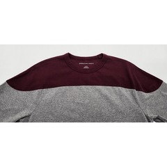 American Eagle T-Shirt Mens Small Burgundy Grey Colorblock Crew Neck EXC
