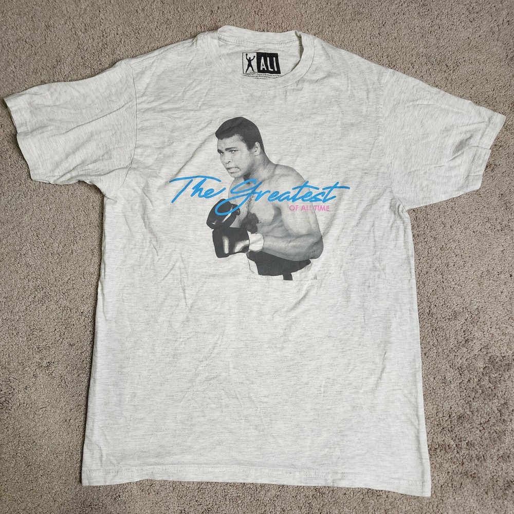 Vintage Muhammad Ali Boxing T-Shirt Men’s Medium Gray Rare Short Sleeve Tee