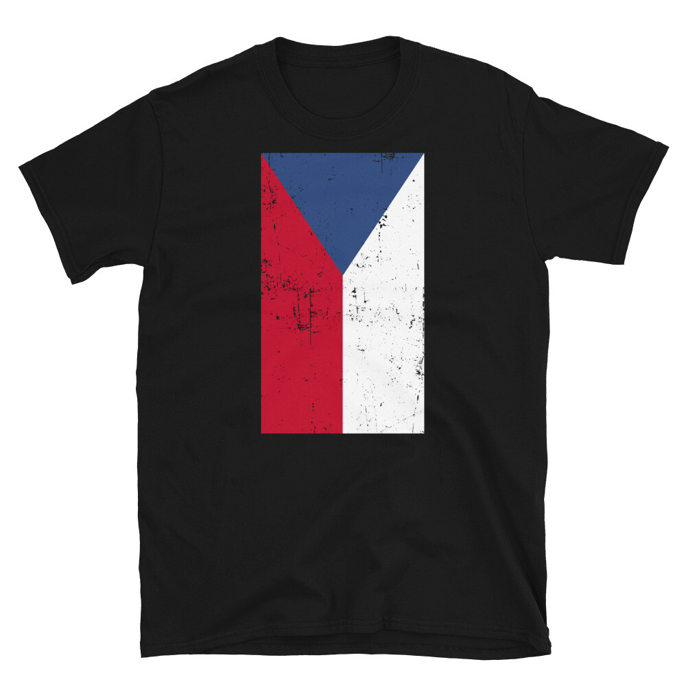 Czech Republic Europe Prague Distressed Flag Short-Sleeve Unisex T-Shirt