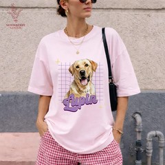 Custom Pet Portrait Photo Comfort Tee Personalized Dog Cat Lover Shirt