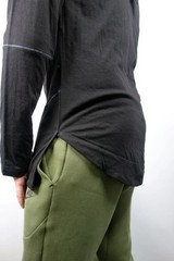 mens long sleeve top black