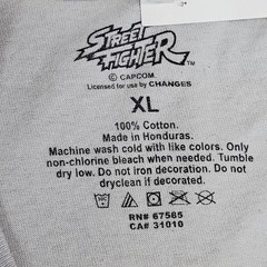 Street Fighter II T-Shirt Men’s XL Silver Graphic Tee Press Start Capcom Gaming