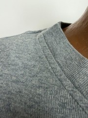 Vintage 90s Ribbed Knit Henley Shirt Men XL Boxy Minimal Outdoors Gray Stretchy