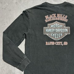Vintage Harley Davidson Shirt Large Black Wolves Flames Y2K Rapid City