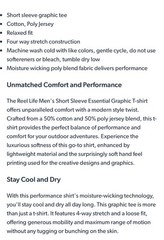 Reel Life Tshirt Mens Size XL Short Sleeve Relaxed Fit Graphic Double Sided New