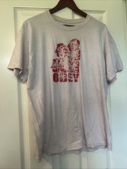VINTAGE LIGHT PINK “OBEY” Official TSHIRT Large – SAME DAY SHIP