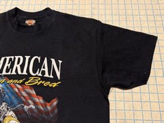 Vintage 90s Harley Davidson 3D Emblem Born And Bred T-Shirt Faded Paint Size XL