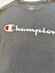 Champion T Shirt Men’s Extra Large Gray Classic Logo Cotton Casual Tee