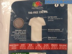 Qty= (1 pack of 5) Fruit of the Loom: Men’s XL White Crew Cut T-Shirts