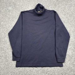 Eddie Bauer Turtle Neck Long Sleeve Shirt Mens LT Navy Blue