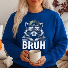 Bruh Raccoon Camo Hat T-Shirt Funny Raccoon Meme Shirt Youth Trash Racoon Tee