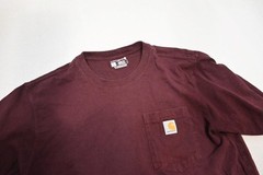 Carhartt Tee Shirt Work Wear Short Sleeve Loose Fit Dark Red Mens Sz Medium