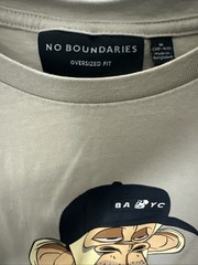 BAYC x No Boundaries Tshirt Mens M(38-40) Oversized Tan Bored Ape Yacht Club