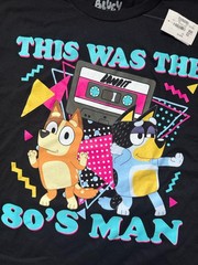 NWT NEW BLUEY BANDIT MIXTAPE 80’S MAN BLACK SHIRT RETRO MENS ADULT 3XL XXXL 3X
