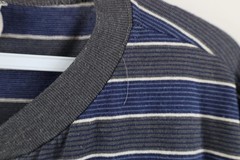 Vtg 90s Streetwear Mens Large Faded Striped Color Block Knit Henley T-Shirt USA