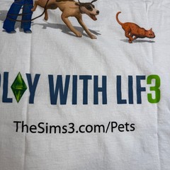 The Sims 3 Pets Mens XL T Shirt EA Games Video Game Promo Y2K White Cotton