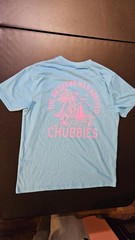 Chubbies Graphic Island T-Shirt Mens S Blue/Pink The Weekend Has Arrived