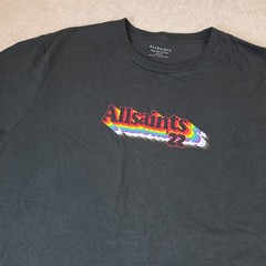 AllSaints T-Shirt Mens L Black Pride ’22 Rainbow Logo Short Sleeve Crew Neck